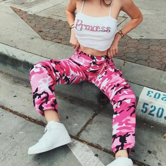 CAMOUFLAGE PRINTED DENIM PANTS - Picture 1 of 4